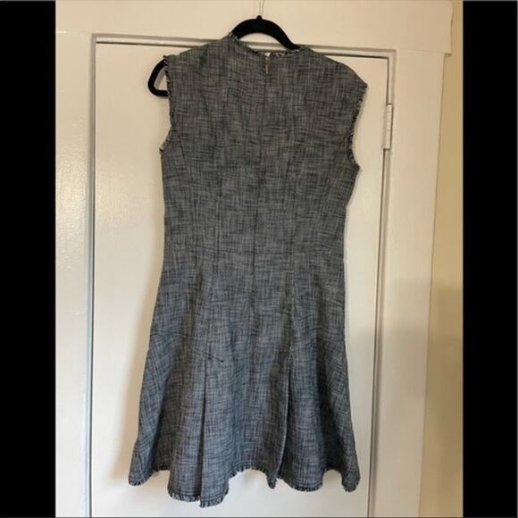 Rebecca Taylor Sleeveless Fit and Flare Grey Dress, raw hems - Picture 2 of 6